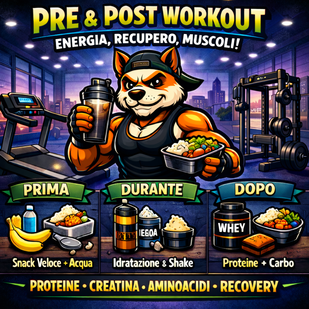 <p>Pre e post workout: cosa prendere e cosa mangiare</p>

