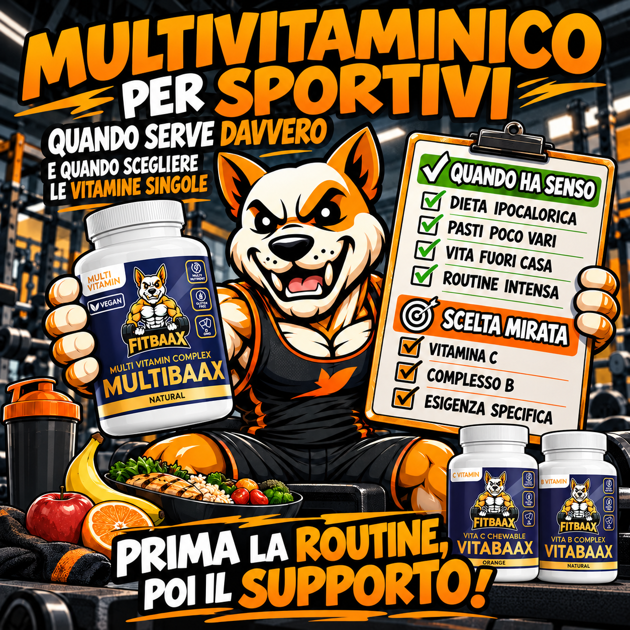<p>Multivitaminico per sportivi: quando serve davvero e quando scegliere vitamine singole</p>
